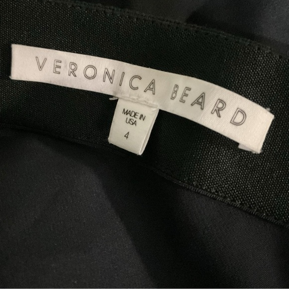 Veronica Beard Scuba Slim Pant Sz 4 Stretch Crop Mid Rise Career Navy Blue - Picture 9 of 10